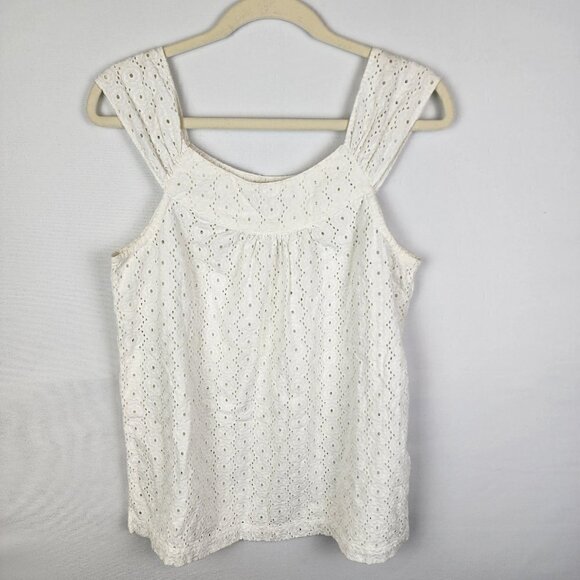 Jones New York Sport Eyelet Crochet Top M - Picture 1 of 4